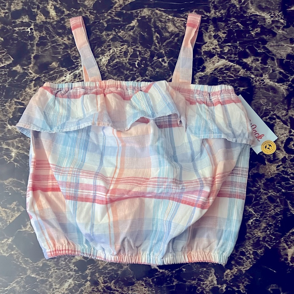 NWT Girls’ Cat & Jack Plaid Ruffle Top